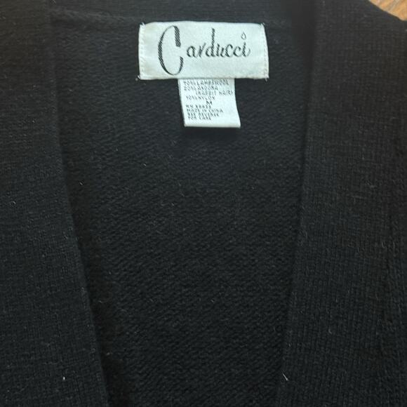 Vtg Lambswool Angora Beaded Long Cardigan Sweater Jewel Gold Medium Carducci 90s - Picture 3 of 5